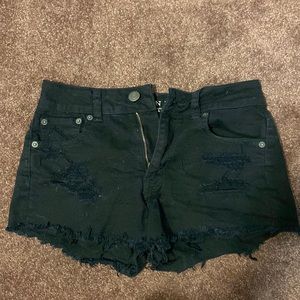 AEO Stretch Black Denim Shorts